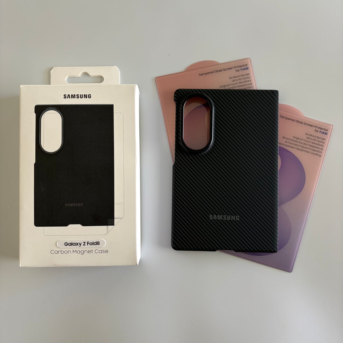 Samsung Carbon Magnet Case - Galaxy Z Fold 8 + 2x Screen Protectors