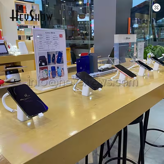 Mobile Phone Burglar Alarm System Display Stand Cellphone Security Anti Theft Holder With Clamp For Retail Phone Shop